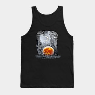 Painterly Halloween Pumpkin Illustration Tank Top